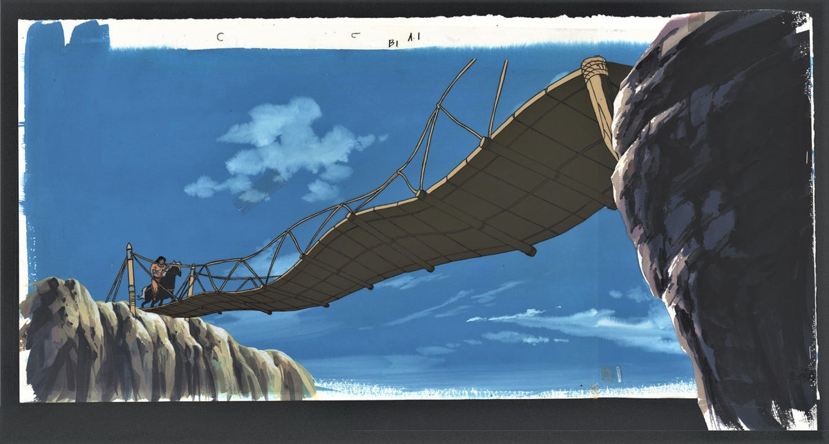 Conan and Thunder Riding over Rope Bridge Conan Animation