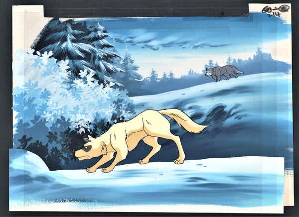 Wolf-form Greywolf on Snowy Hill