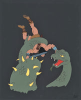 Conan Fighting Giant Snakes (Large Format Cel)